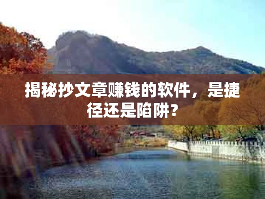 揭秘抄文章赚钱的软件，是捷径还是陷阱？