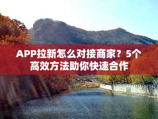 APP拉新怎么对接商家？5个高效方法助你快速合作