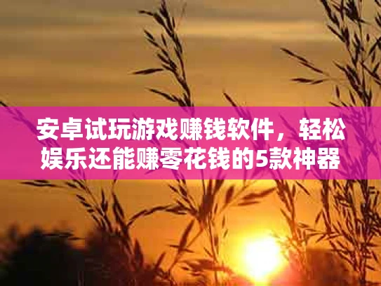 安卓试玩游戏赚钱软件，轻松娱乐还能赚零花钱的5款神器
