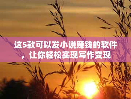 这5款可以发小说赚钱的软件，让你轻松实现写作变现