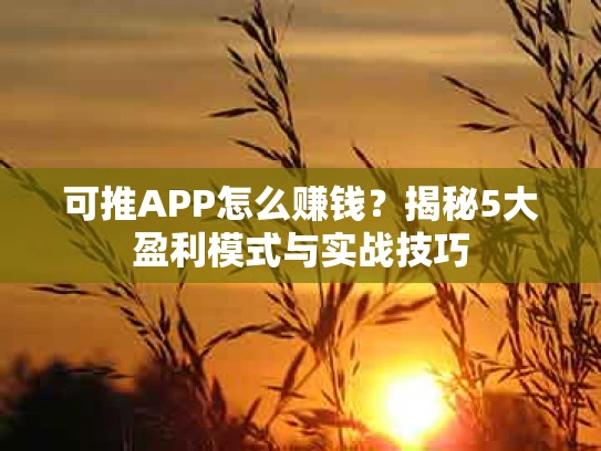 可推APP怎么赚钱？揭秘5大盈利模式与实战技巧