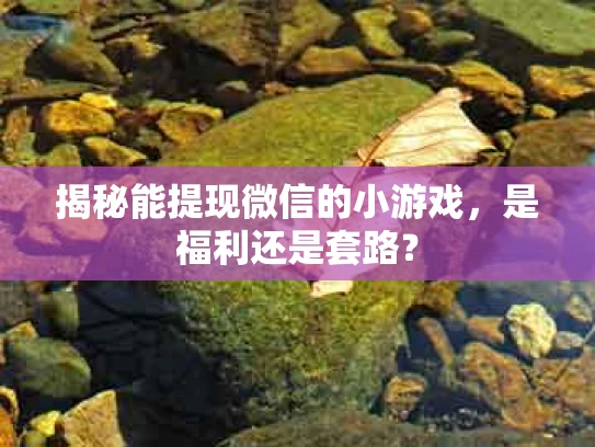 揭秘能提现微信的小游戏，是福利还是套路？