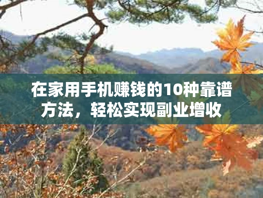 在家用手机赚钱的10种靠谱方法，轻松实现副业增收