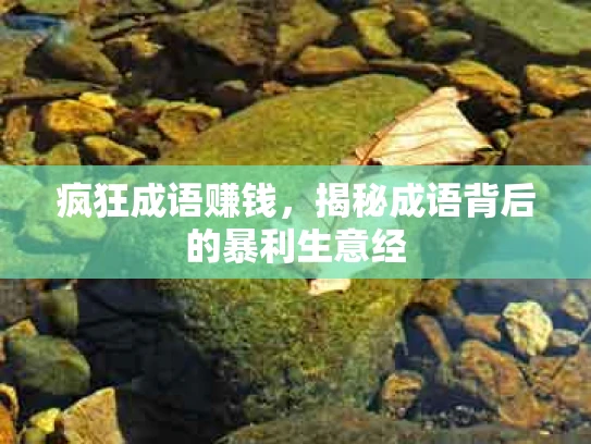 疯狂成语赚钱，揭秘成语背后的暴利生意经