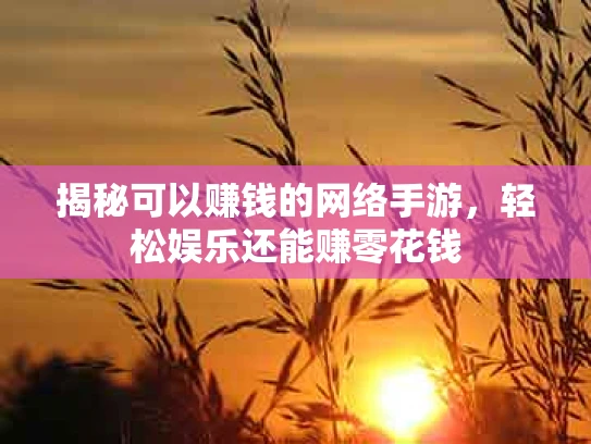 揭秘可以赚钱的网络手游，轻松娱乐还能赚零花钱