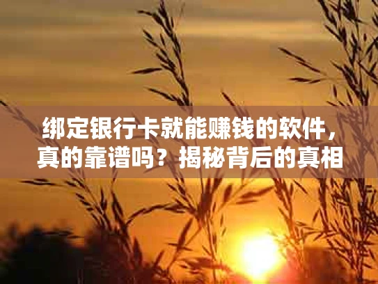 绑定银行卡就能赚钱的软件，真的靠谱吗？揭秘背后的真相！