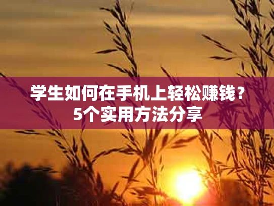 学生如何在手机上轻松赚钱？5个实用方法分享
