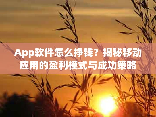 App软件怎么挣钱？揭秘移动应用的盈利模式与成功策略