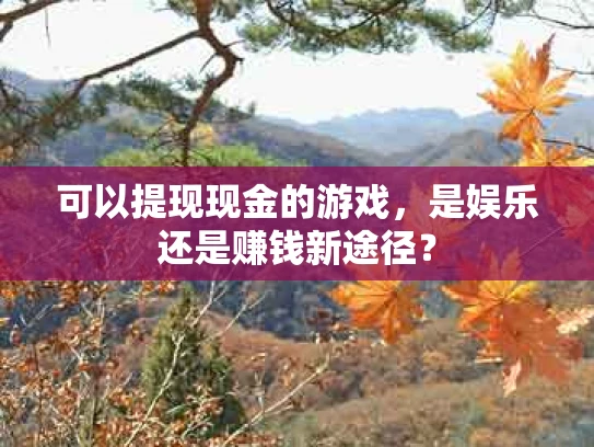 可以提现现金的游戏，是娱乐还是赚钱新途径？