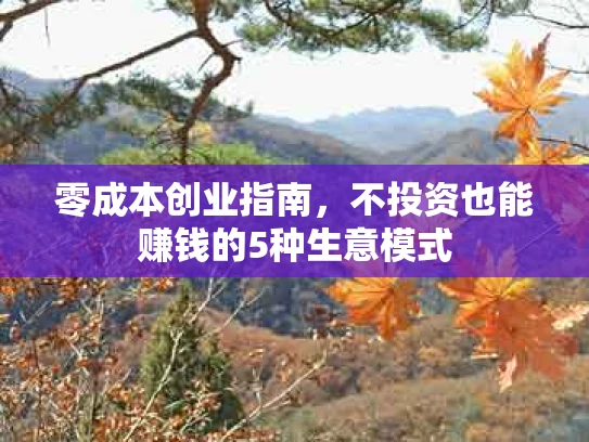 零成本创业指南，不投资也能赚钱的5种生意模式