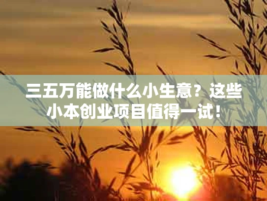 三五万能做什么小生意？这些小本创业项目值得一试！
