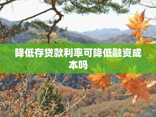 降低存贷款利率可降低融资成本吗