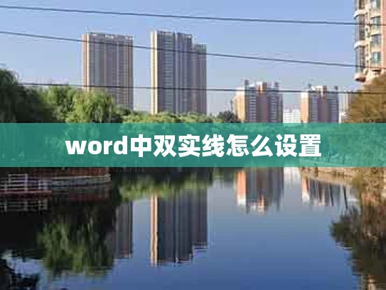 word中双实线怎么设置