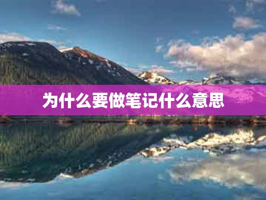 为什么要做笔记什么意思