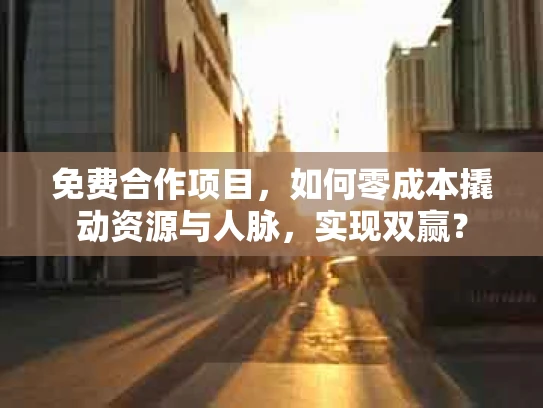 免费合作项目，如何零成本撬动资源与人脉，实现双赢？