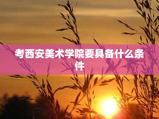 考西安美术学院要具备什么条件