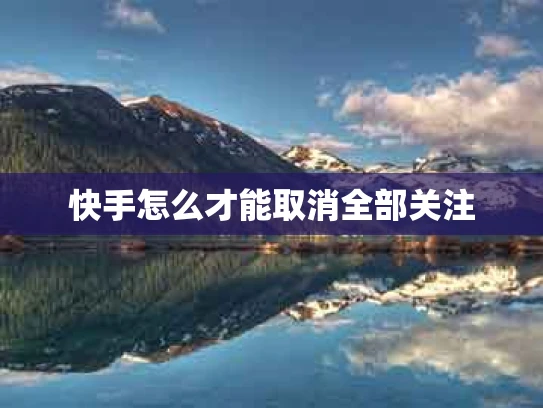 快手怎么才能取消全部关注