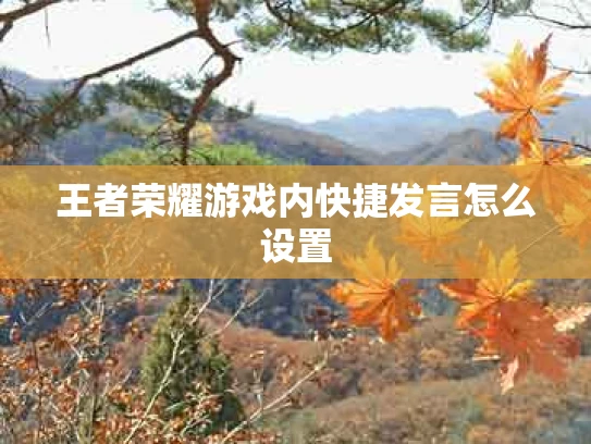 王者荣耀游戏内快捷发言怎么设置