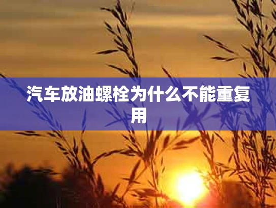 汽车放油螺栓为什么不能重复用