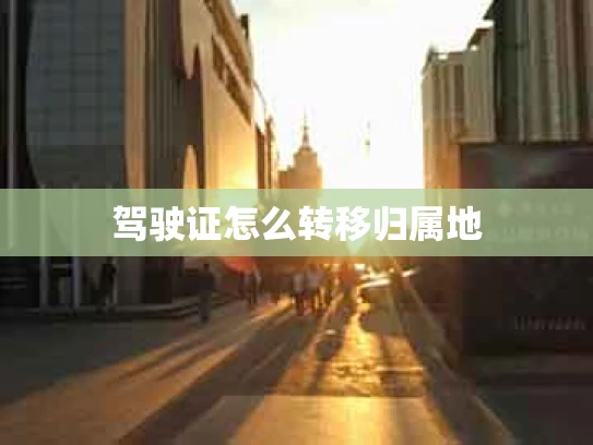 驾驶证怎么转移归属地