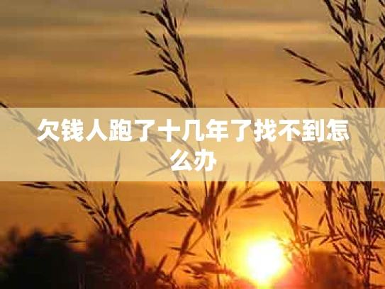 欠钱人跑了十几年了找不到怎么办