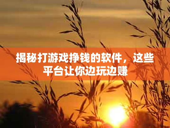 揭秘打游戏挣钱的软件，这些平台让你边玩边赚