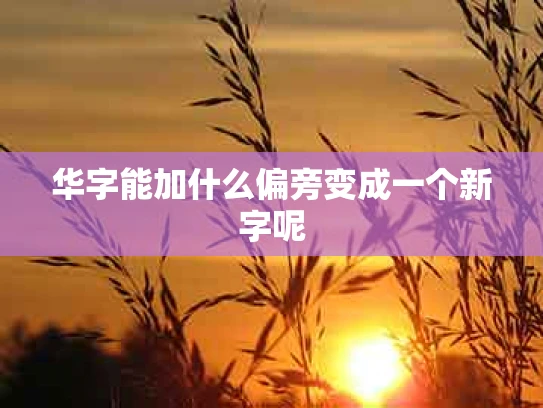 华字能加什么偏旁变成一个新字呢