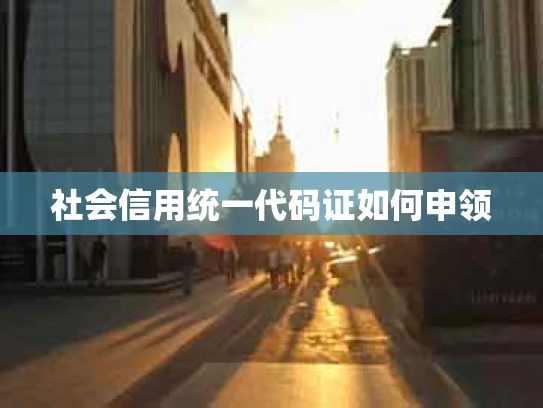 社会信用统一代码证如何申领