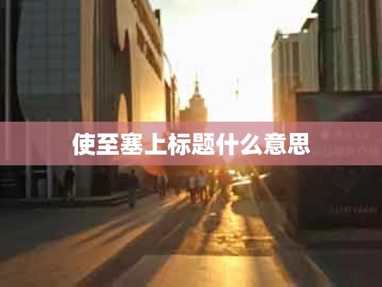 使至塞上标题什么意思