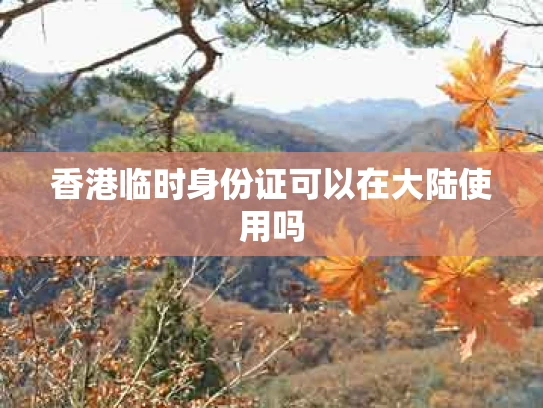 香港临时身份证可以在大陆使用吗