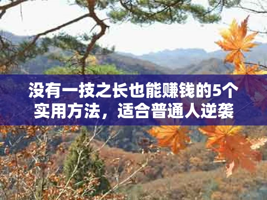 没有一技之长也能赚钱的5个实用方法，适合普通人逆袭