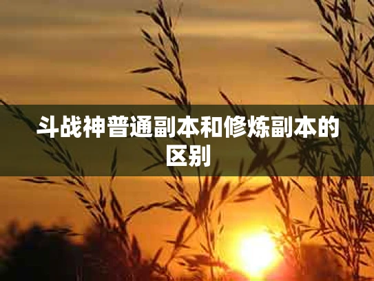 斗战神普通副本和修炼副本的区别