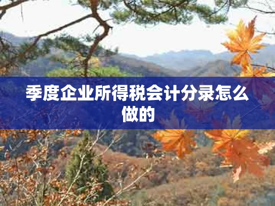 季度企业所得税会计分录怎么做的