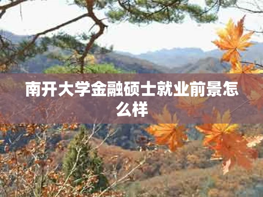 南开大学金融硕士就业前景怎么样
