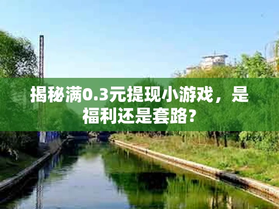 揭秘满0.3元提现小游戏，是福利还是套路？