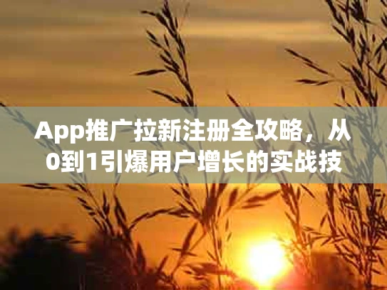 App推广拉新注册全攻略，从0到1引爆用户增长的实战技巧