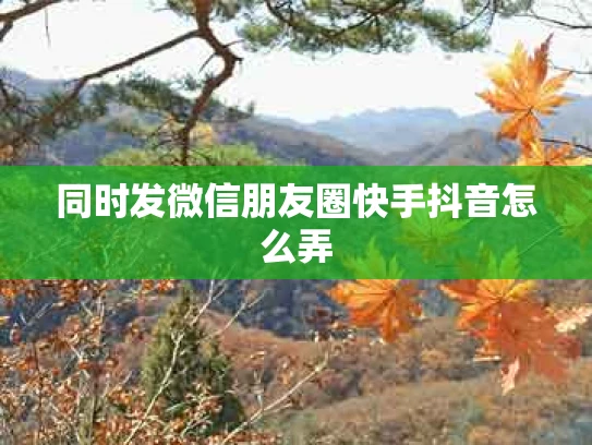 同时发微信朋友圈快手抖音怎么弄