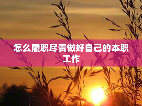 怎么履职尽责做好自己的本职工作