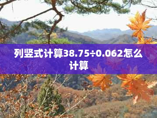列竖式计算38.75÷0.062怎么计算