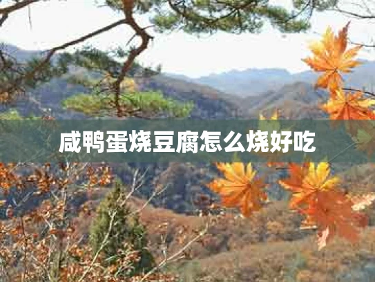 咸鸭蛋烧豆腐怎么烧好吃