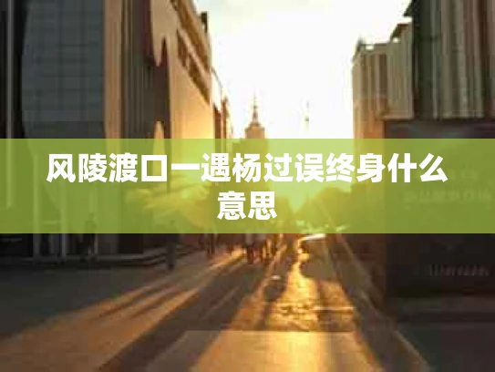 风陵渡口一遇杨过误终身什么意思