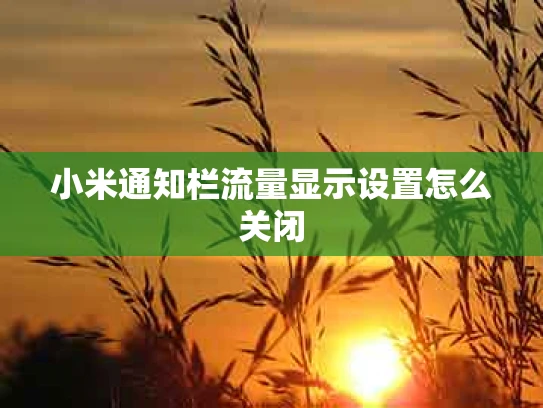 小米通知栏流量显示设置怎么关闭