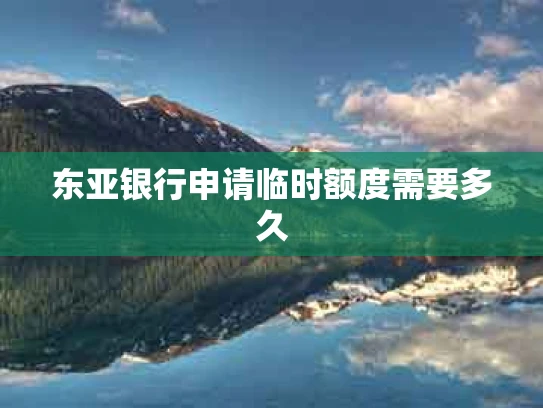 东亚银行申请临时额度需要多久