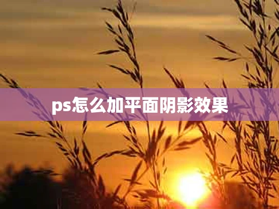 ps怎么加平面阴影效果