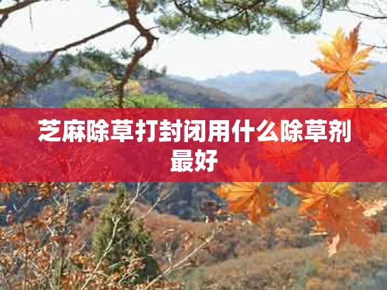 芝麻除草打封闭用什么除草剂最好