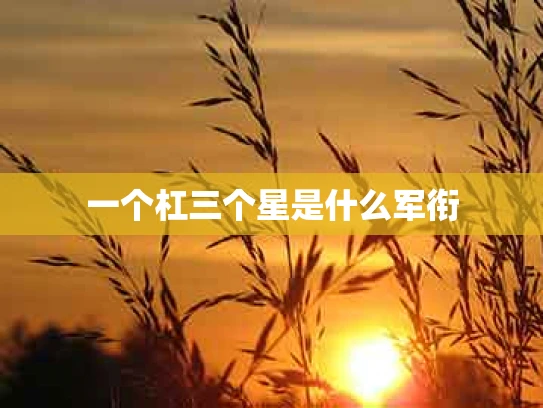 一个杠三个星是什么军衔