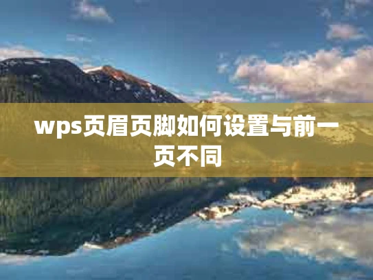 wps页眉页脚如何设置与前一页不同