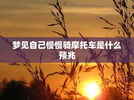 梦见自己慢慢骑摩托车是什么预兆