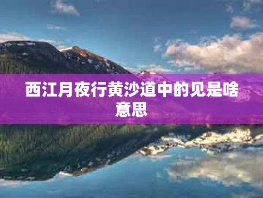 西江月夜行黄沙道中的见是啥意思