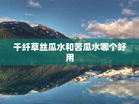 千纤草丝瓜水和苦瓜水哪个好用
